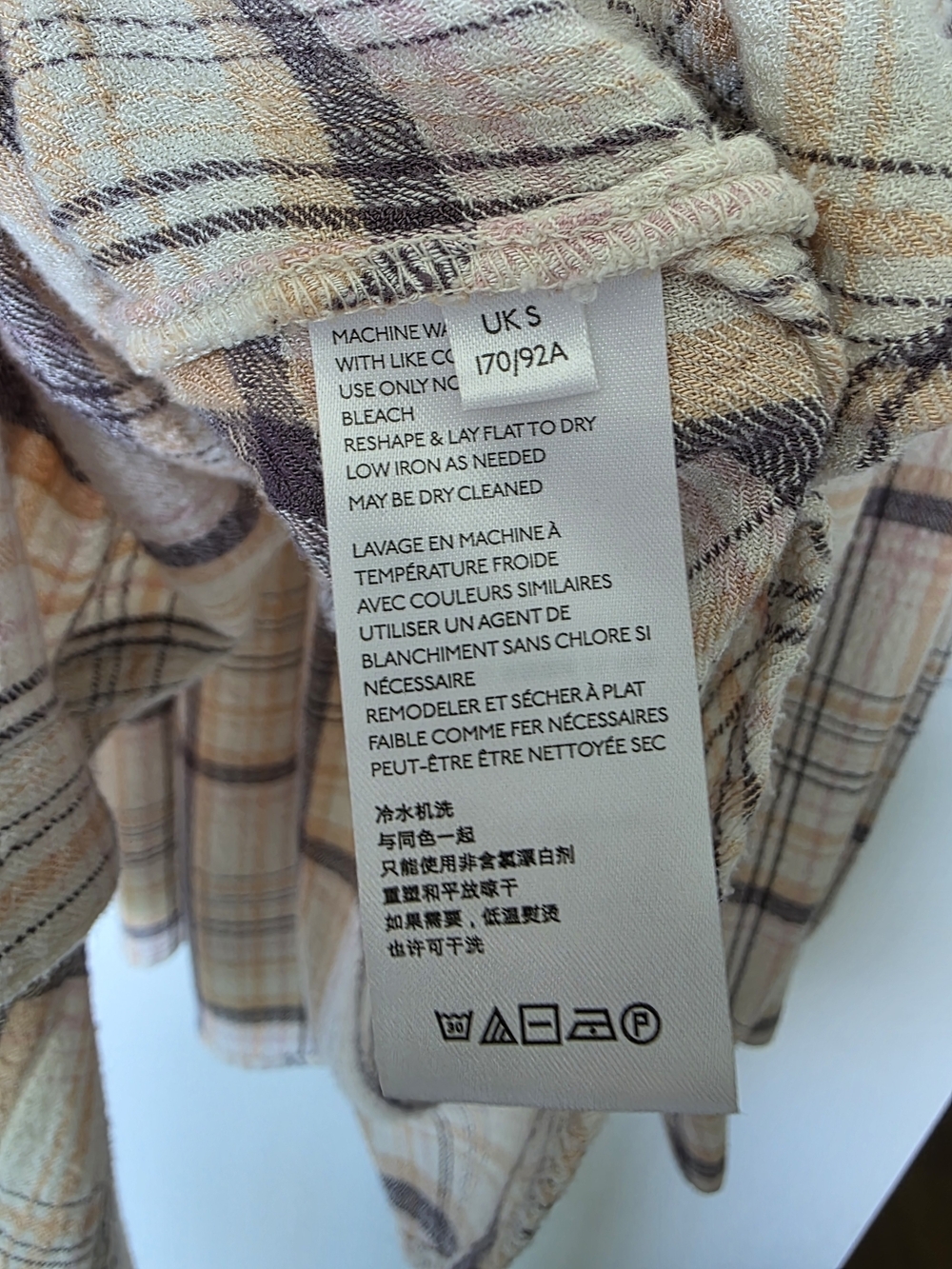 Free People Hidden Valley Plaid Shirt in Cream, Taupe Soft Pink Oversized - Picture 5 of 10